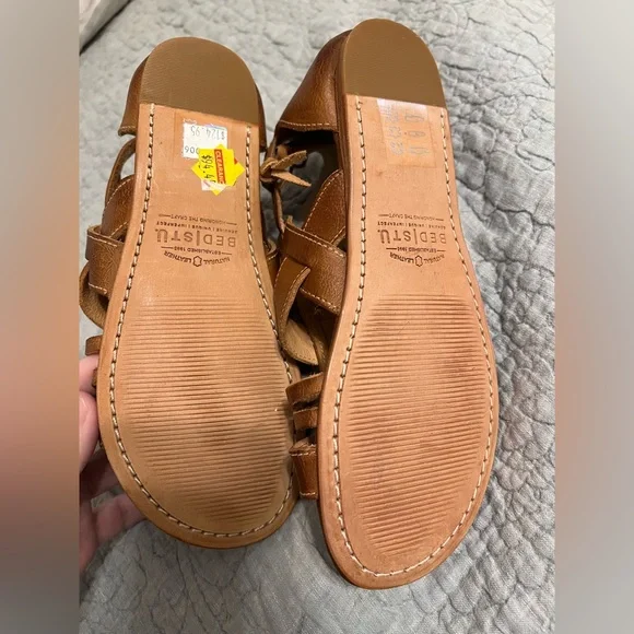 NWT Bed Stu Tan Strappy Leather Sandals - Picture 3 of 8